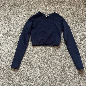 Aerie Navy Blue Waffle Knit Top